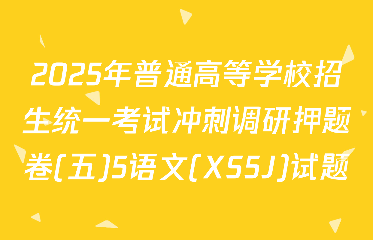 2025年普通高等学校招生统一考试冲刺调研押题卷(五)5语文(XS5J)试题