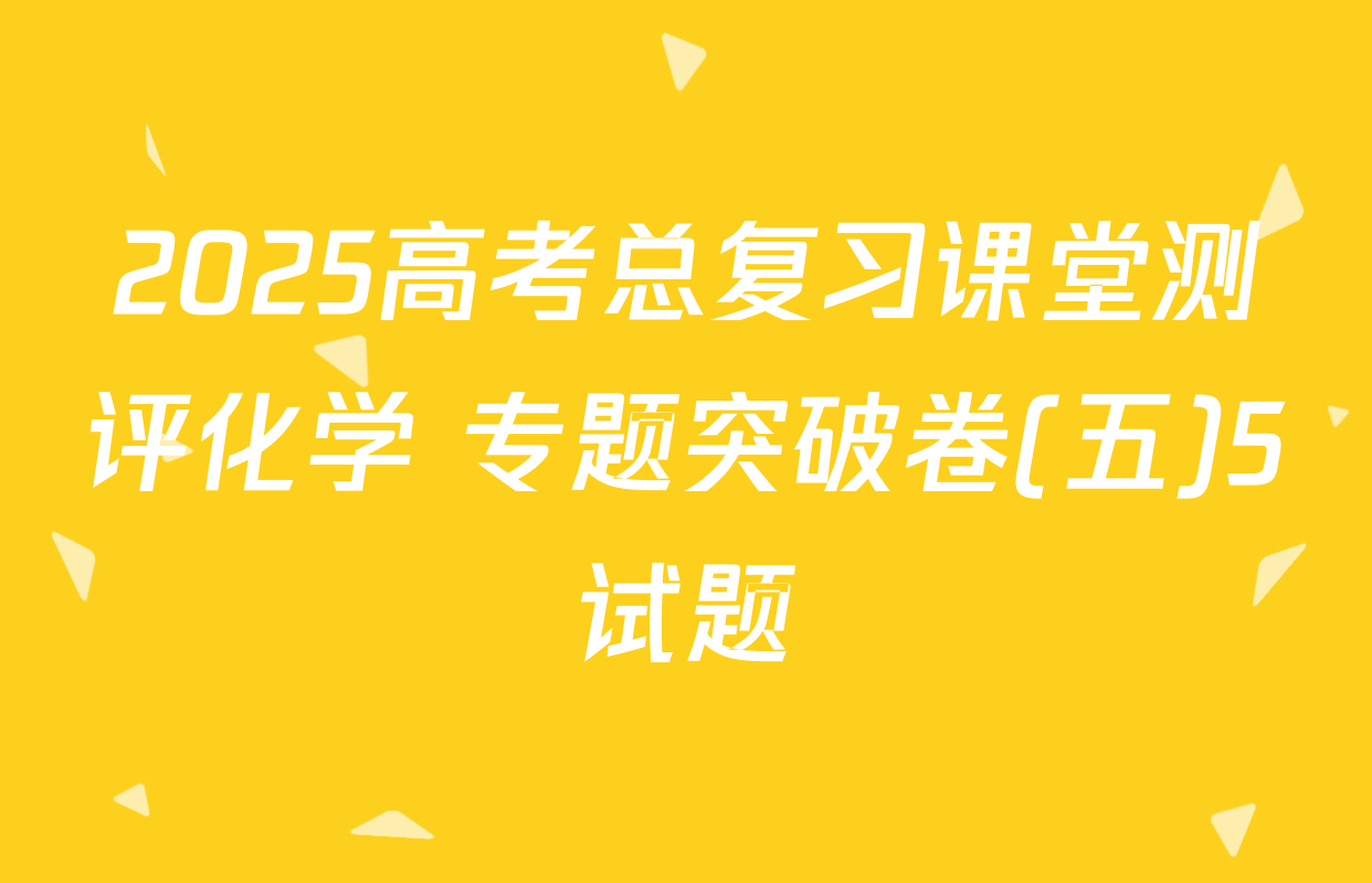 2025高考总复习课堂测评化学 专题突破卷(五)5试题