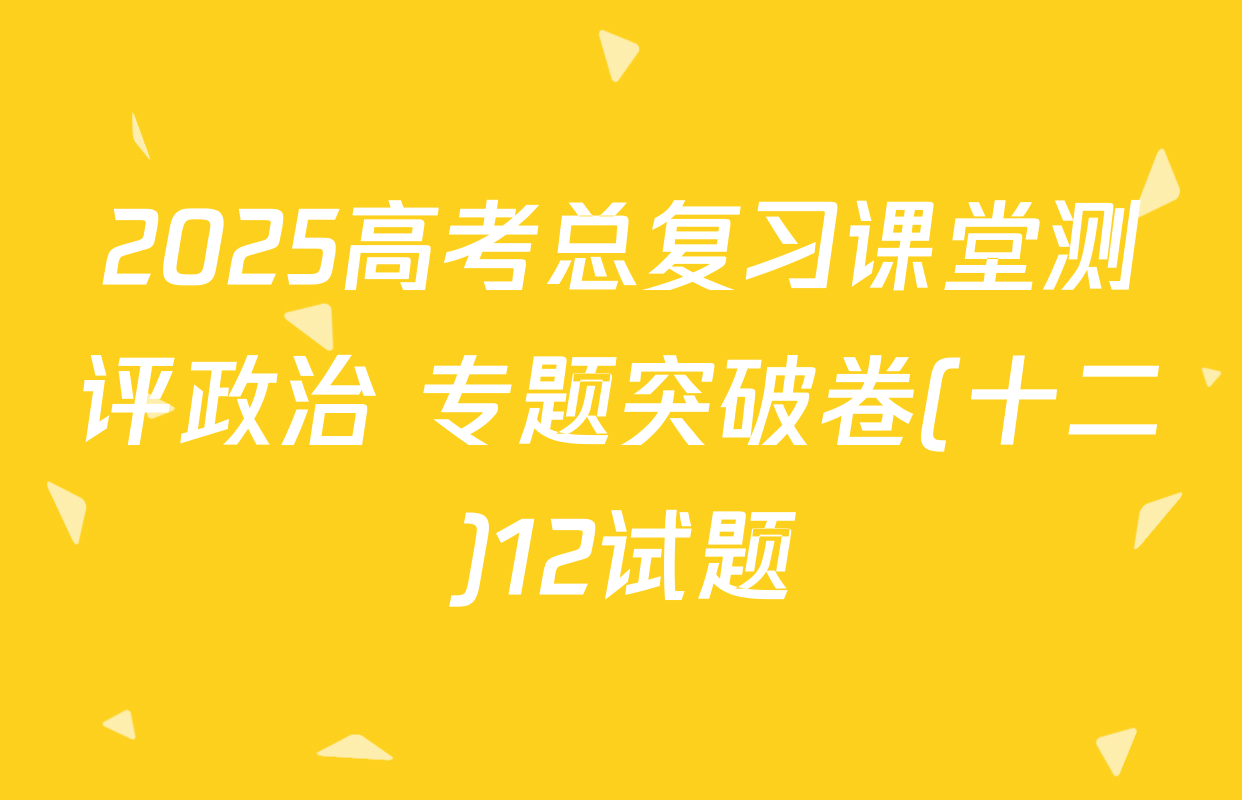 2025高考总复习课堂测评政治 专题突破卷(十二)12试题