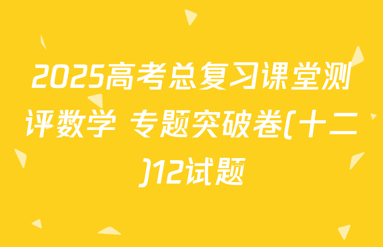 2025高考总复习课堂测评数学 专题突破卷(十二)12试题