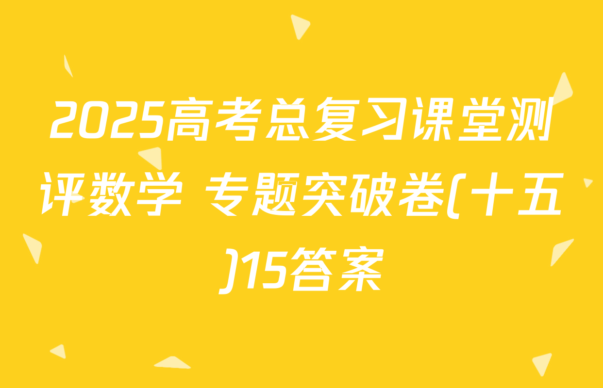 2025高考总复习课堂测评数学 专题突破卷(十五)15答案
