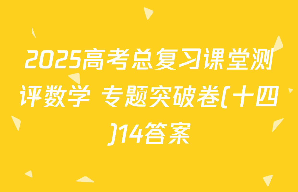 2025高考总复习课堂测评数学 专题突破卷(十四)14答案