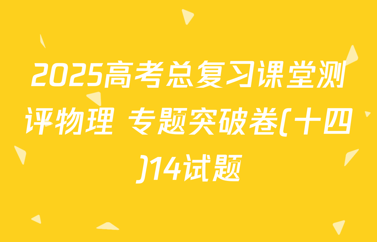 2025高考总复习课堂测评物理 专题突破卷(十四)14试题