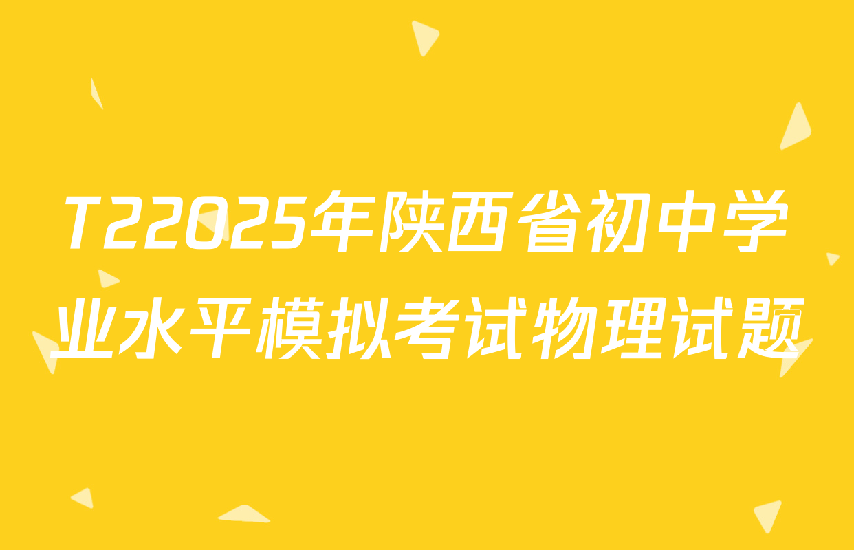 T22025年陕西省初中学业水平模拟考试物理试题