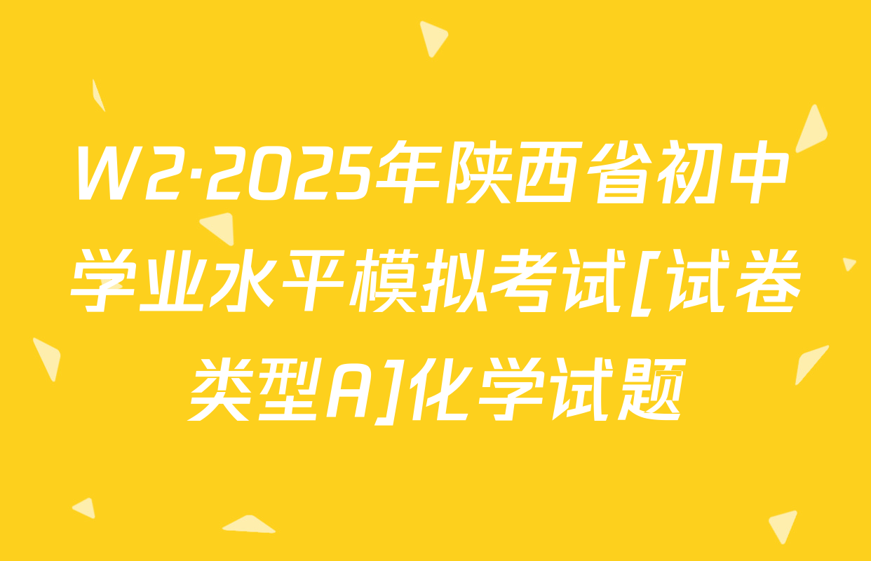 W2·2025年陕西省初中学业水平模拟考试[试卷类型A]化学试题